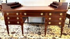 Vintage Federal George Washington Sheraton Style Mahogany Executive Desk