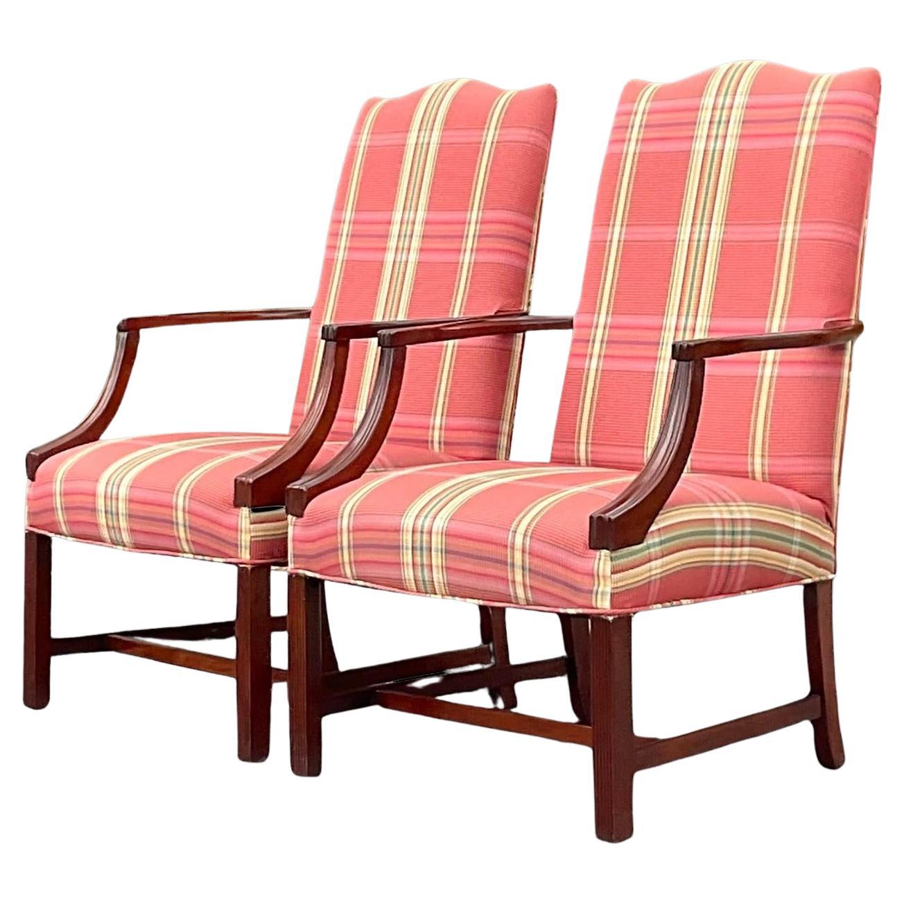 Vintage Federal Lolling Armchairs - a Pair