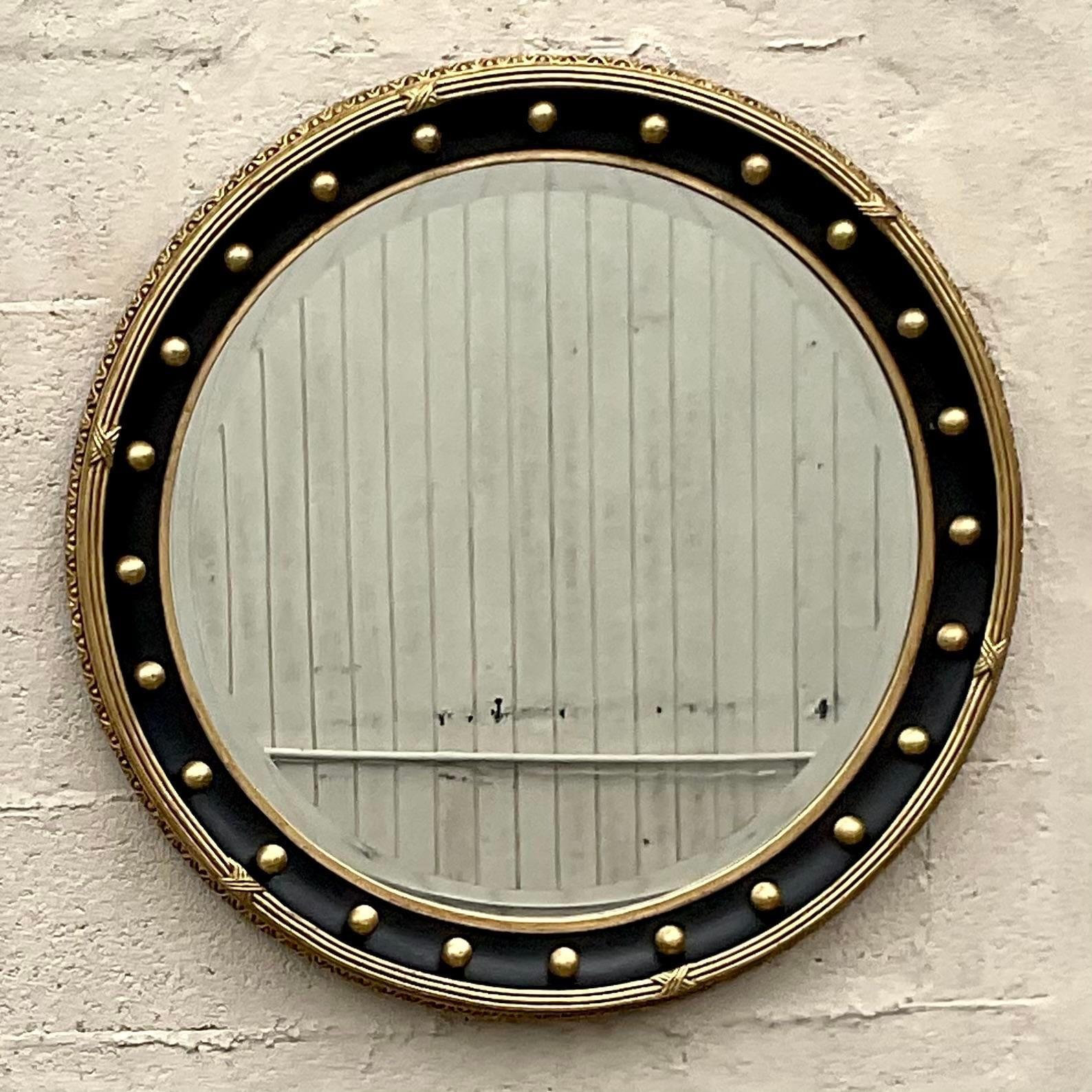 American Vintage Federal Parcel Round Gilt Mirror