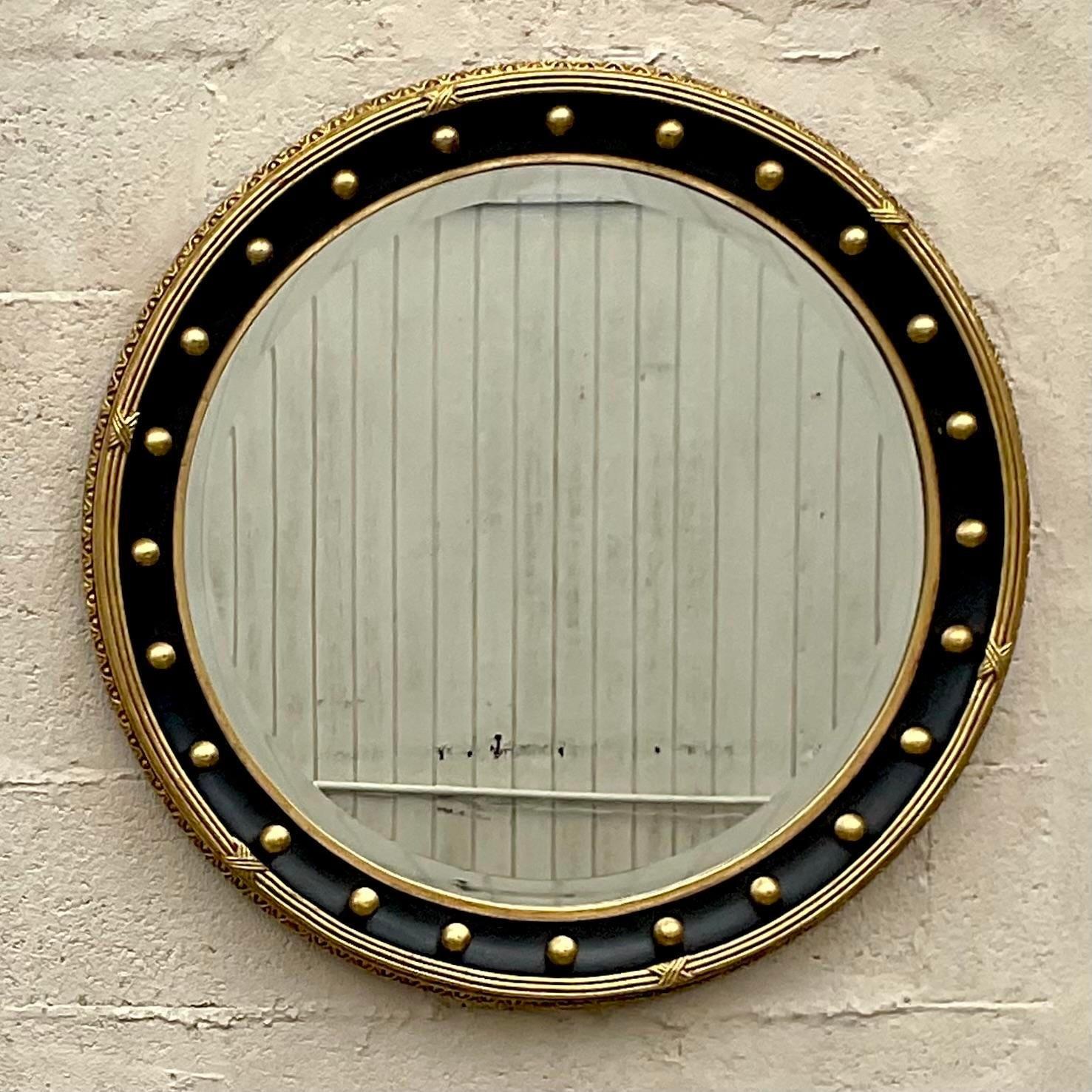 Vintage Federal Parcel Round Gilt Mirror 1