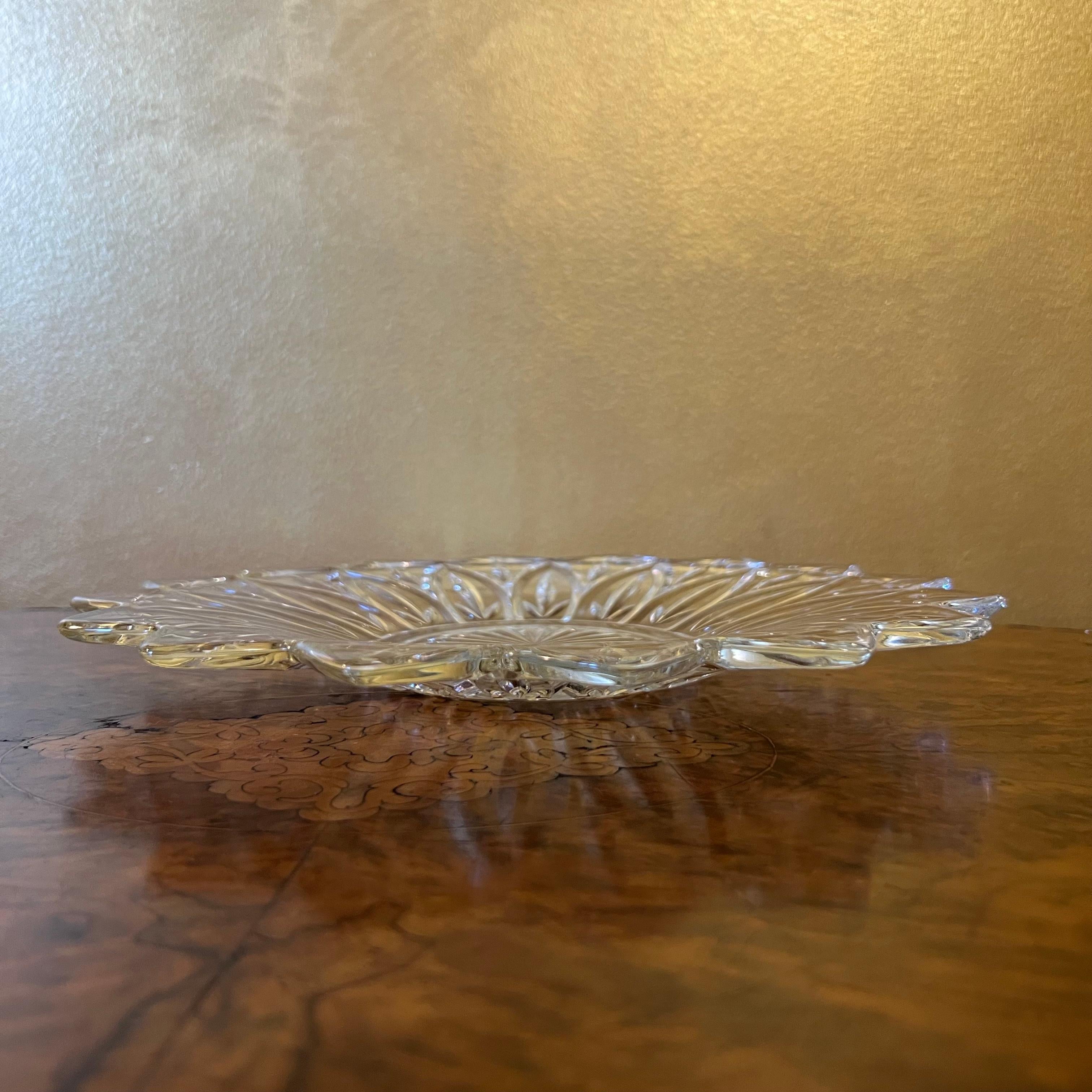 Vintage Federal Pressed Petal Glass Serving Dish For Sale 2
