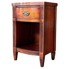 Vintage Federal Revival Mahogany Night Stand w/ Brass Pull