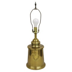 Lampe de table vintage en métal de style Feder avec bouclier et couronne en laiton