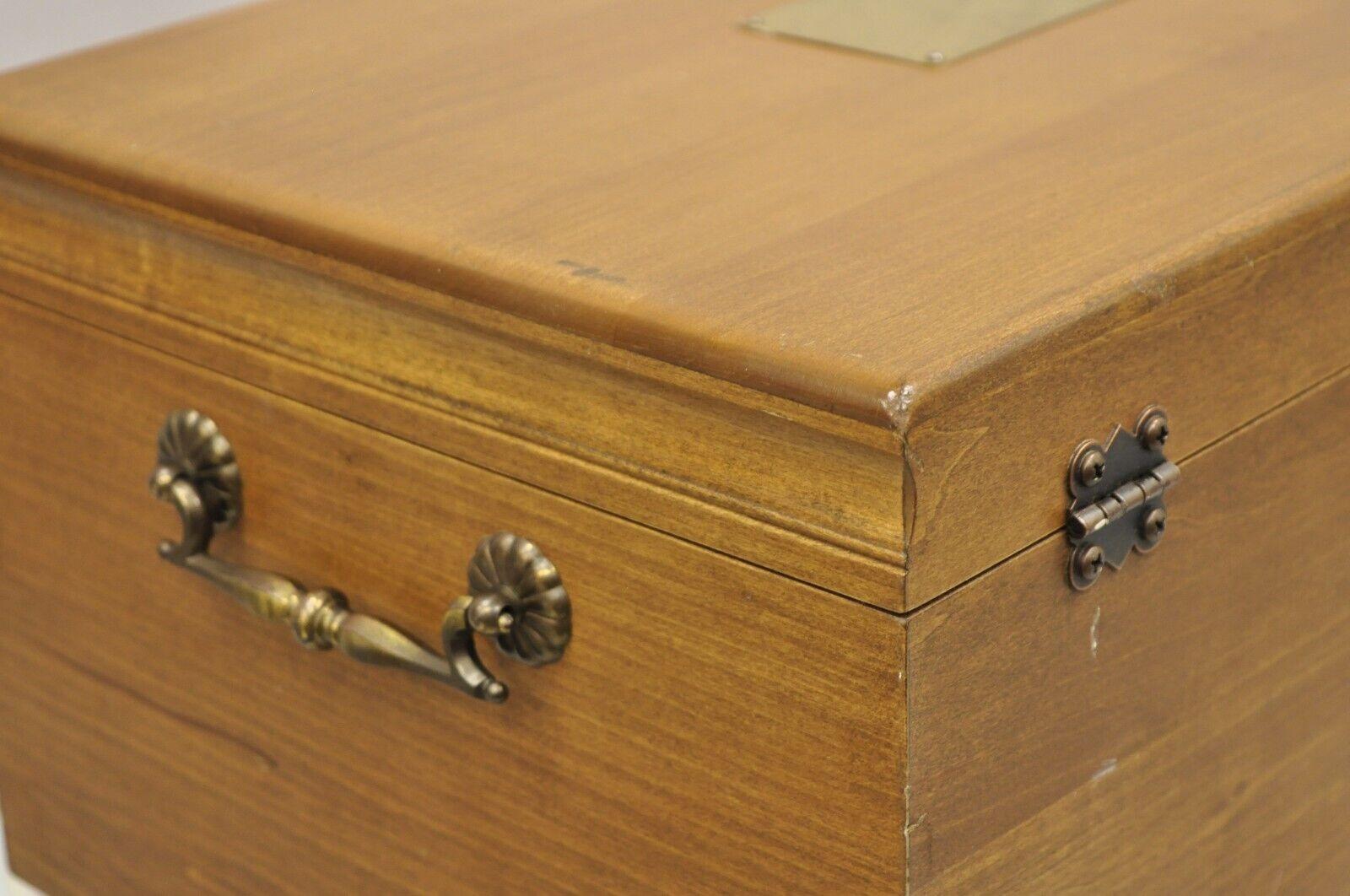 Vintage Federal Style Cherry Wood Silverware Box with Drawer Service for 12 6