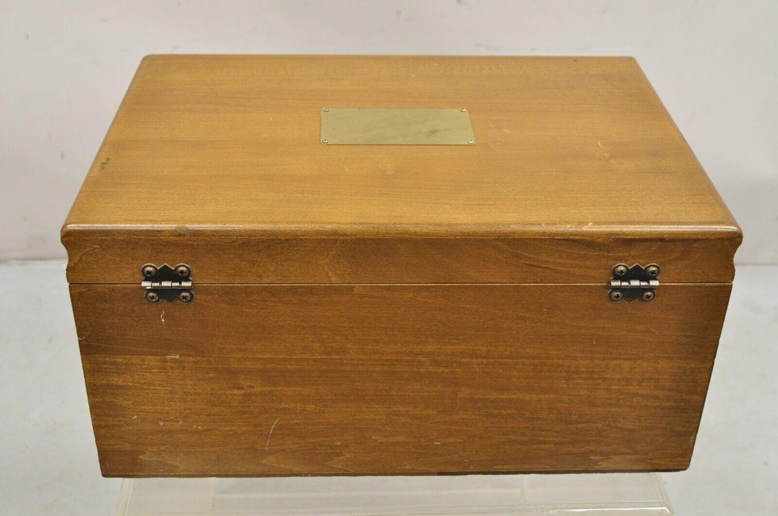 Vintage Federal Style Cherry Wood Silverware Box with Drawer Service for 12 7