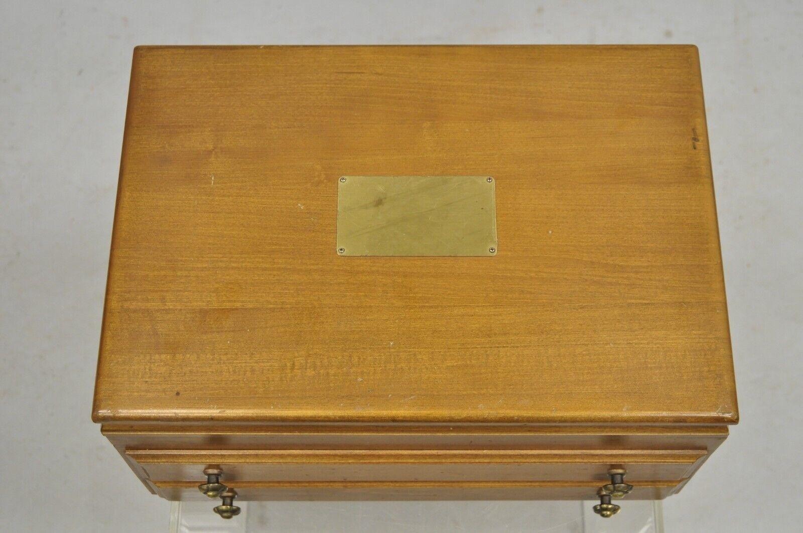 20th Century Vintage Federal Style Cherry Wood Silverware Box with Drawer Service for 12