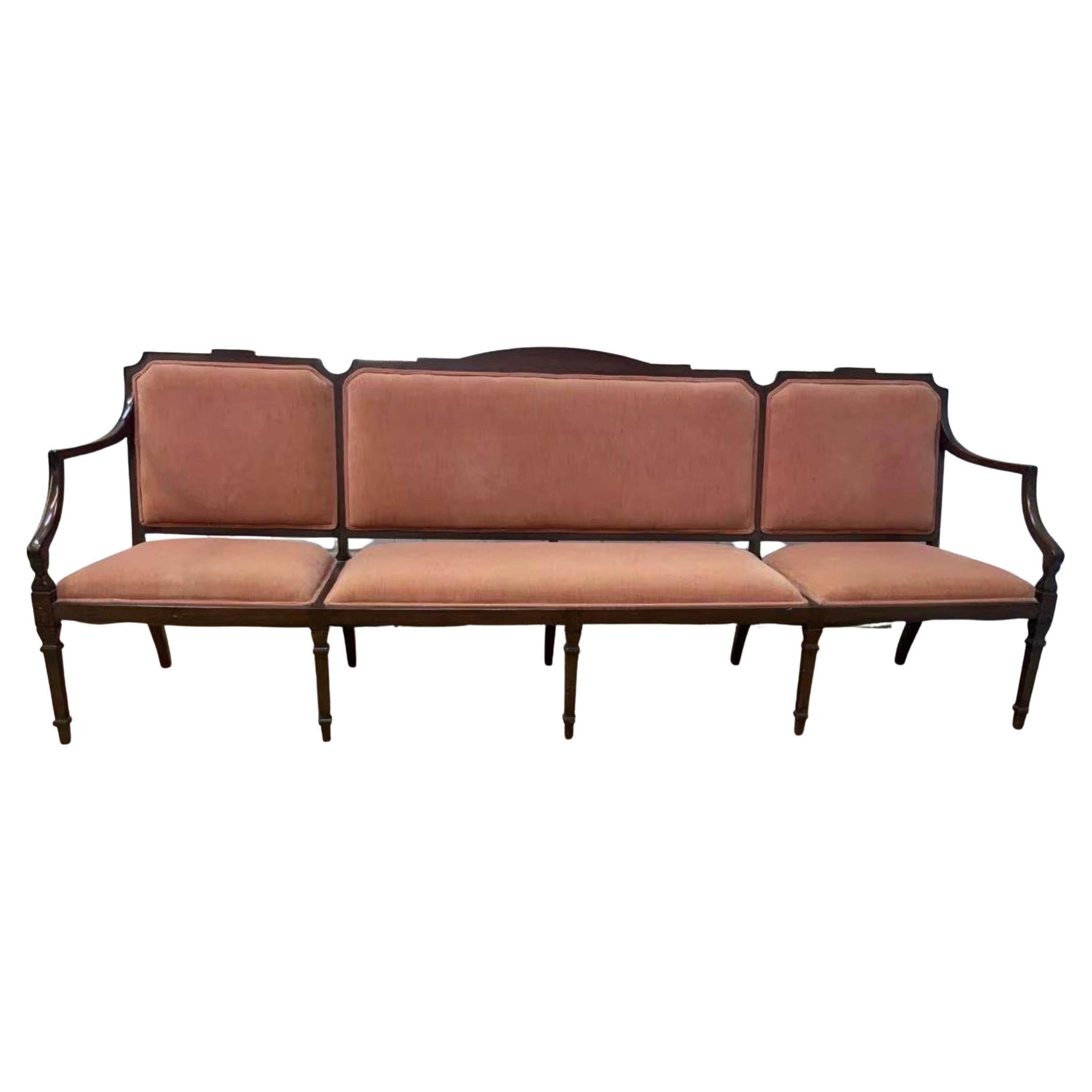 Vintage Federal Style Extra Long Hall Bench For Sale