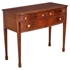 Antique Federal Style Figured Mahogany Huntboard with Brass Hardware