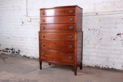 Vintage Federal Style Mahogany Highboy Dresser