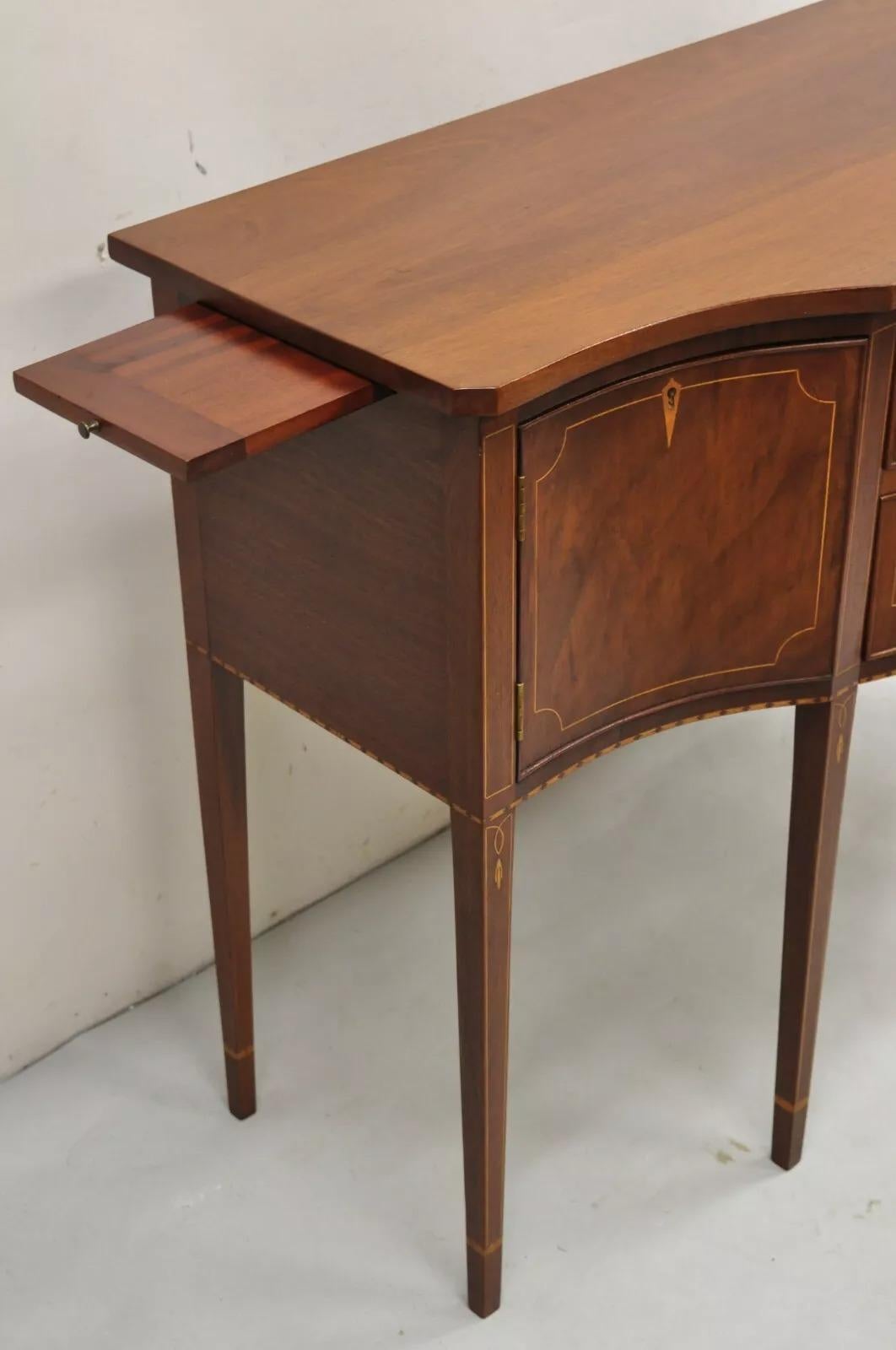 Vintage Federal Style Mahogany Inlaid Serpentine Sideboard Buffet by Copenhaver 6