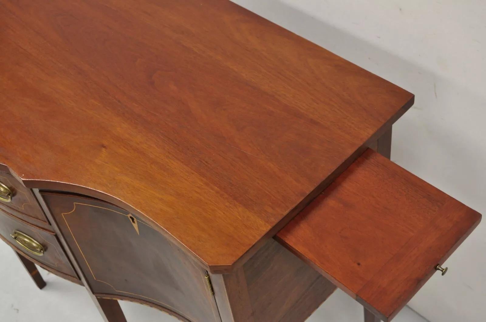 Vintage Federal Style Mahogany Inlaid Serpentine Sideboard Buffet by Copenhaver 3