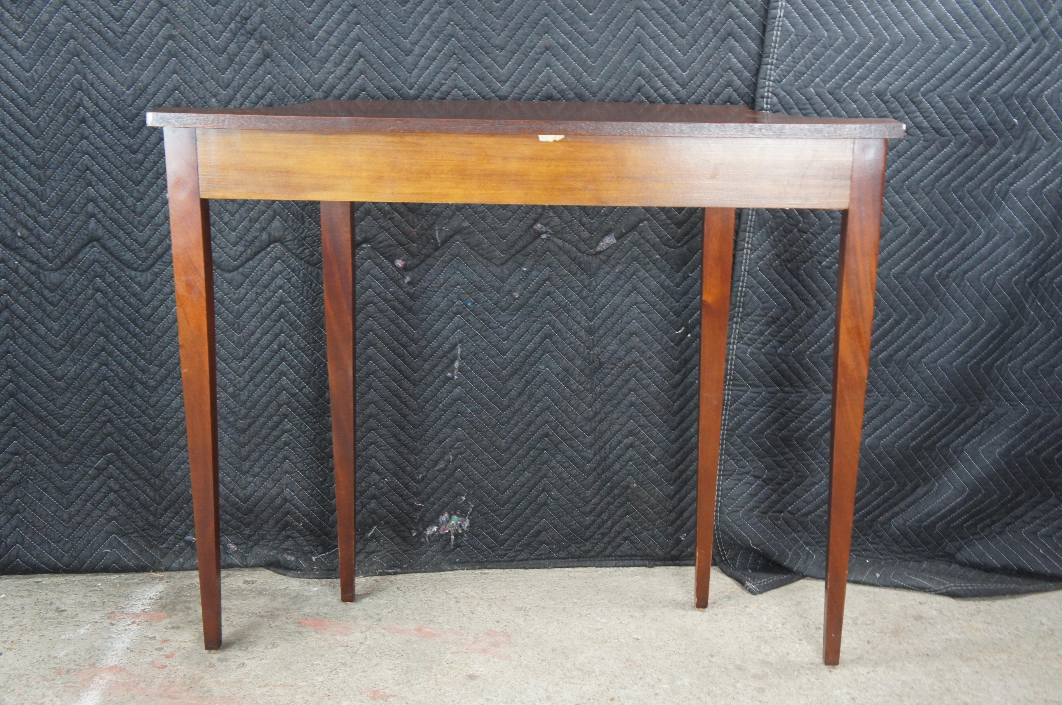 Vintage Federal Style Mahagoni Intarsien Demilune Konsole Hall Tisch im Angebot 6