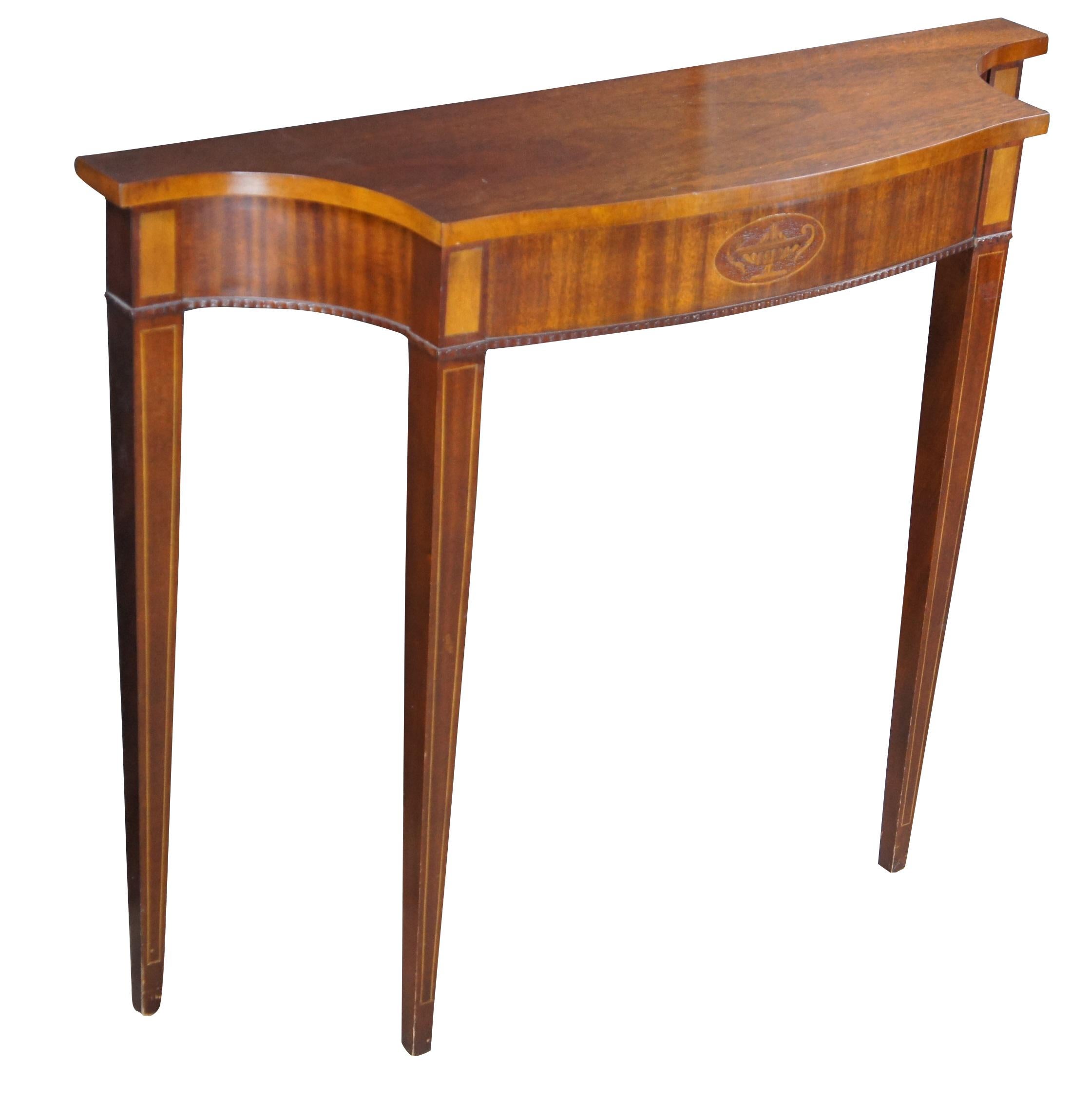 Vintage Federal Style Mahagoni Intarsien Demilune Konsole Hall Tisch im Zustand „Gut“ im Angebot in Dayton, OH