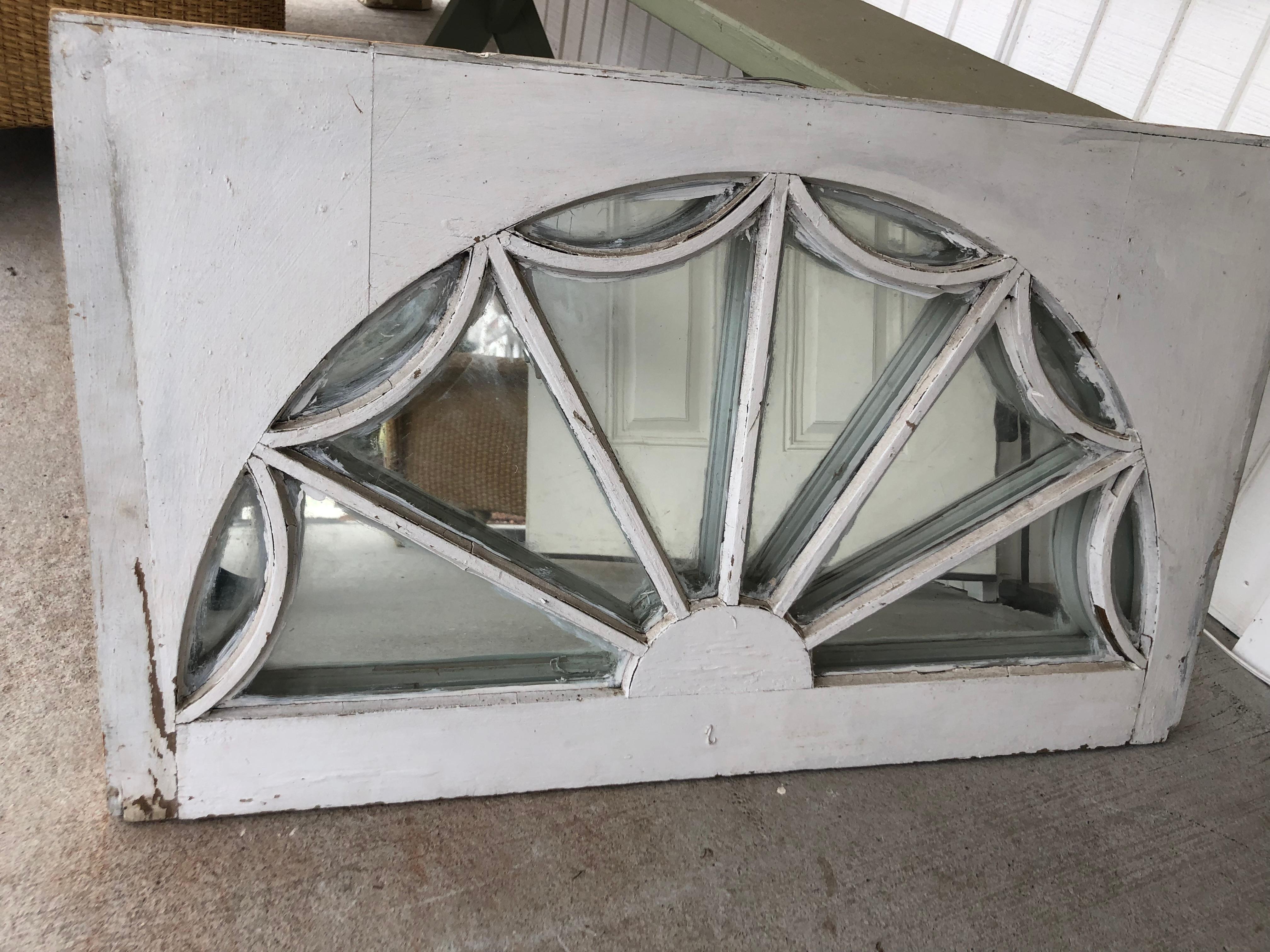 Glass Vintage Federal Style Palladium Mirrored Window