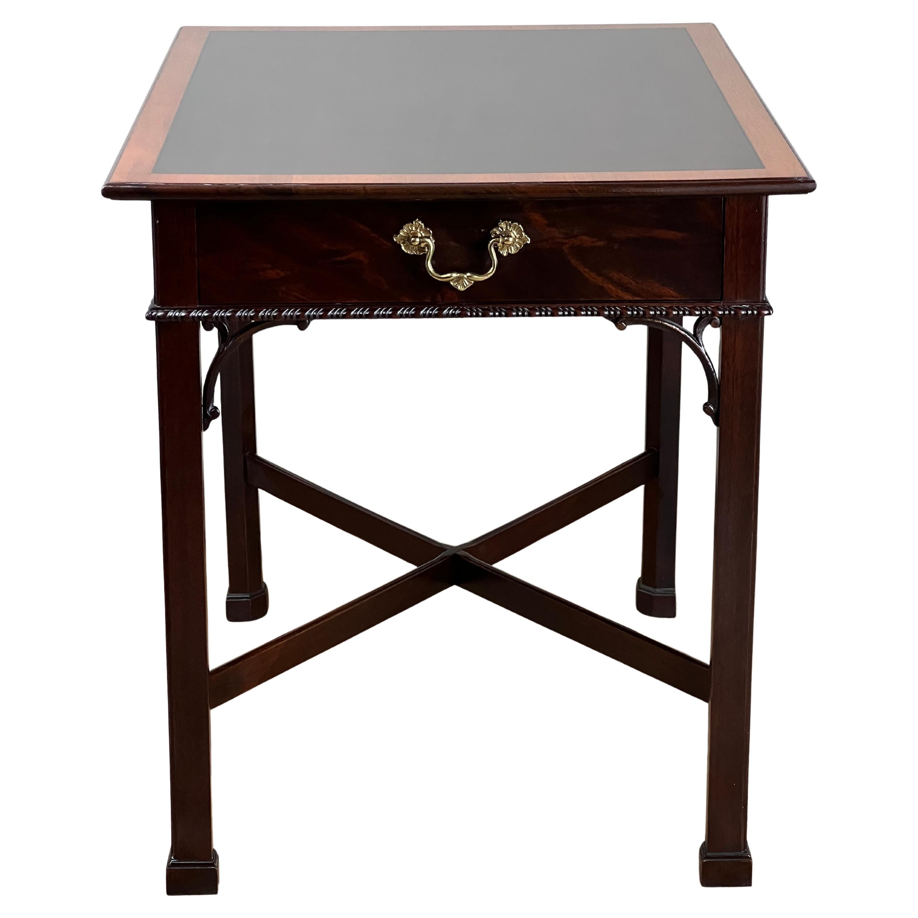 Vintage Federal Style X Stretcher One Drawer End Table by Stickley en vente