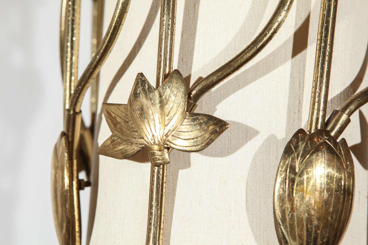 Vintage Feldman Lighting Co. Brass Lotus Flower Pendant 2