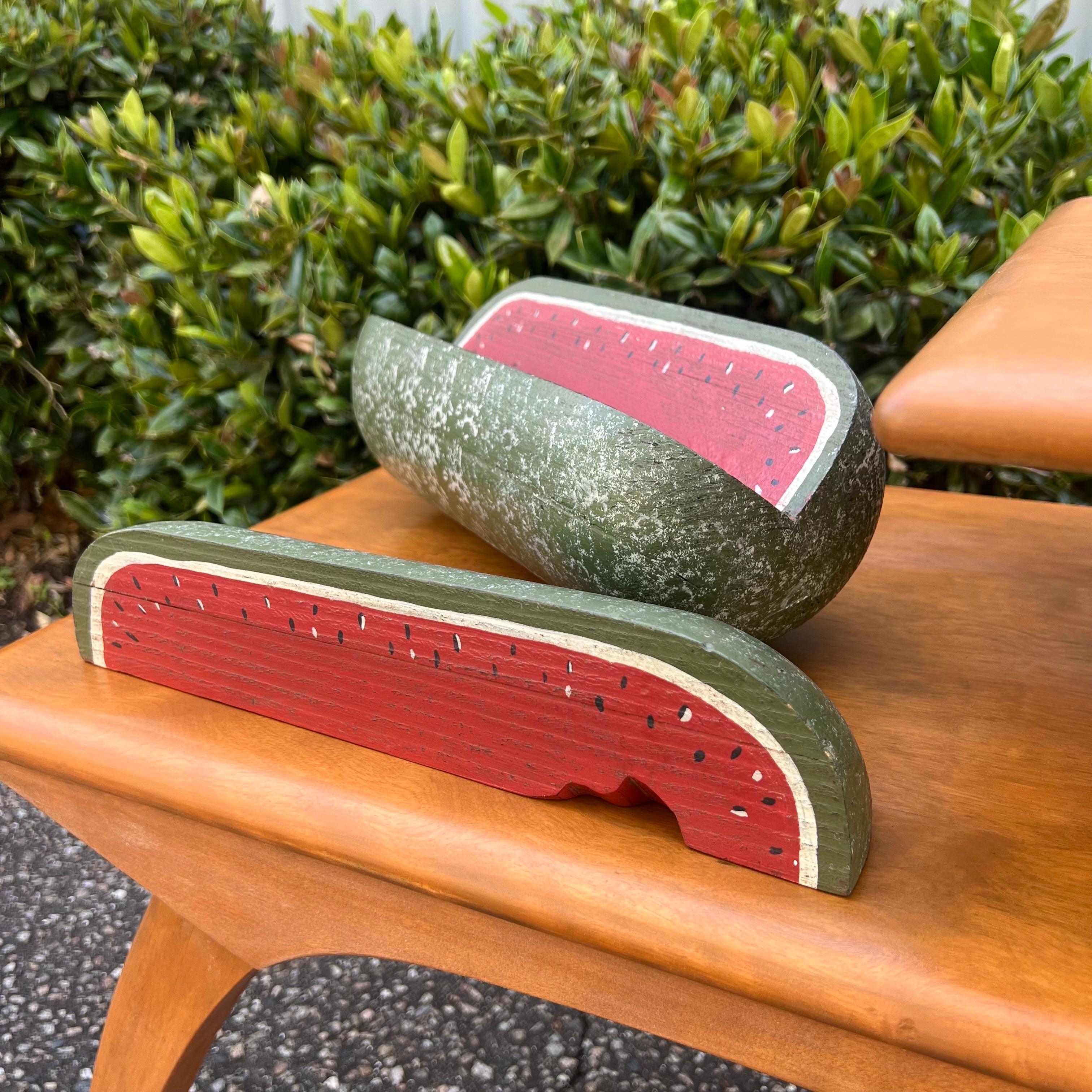 Vintage Felipe Benito Archuleta Style Wooden Watermelon Folk Art For Sale 3