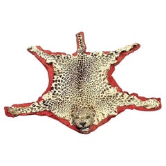 Vintage Felted Leopard Skin Rug