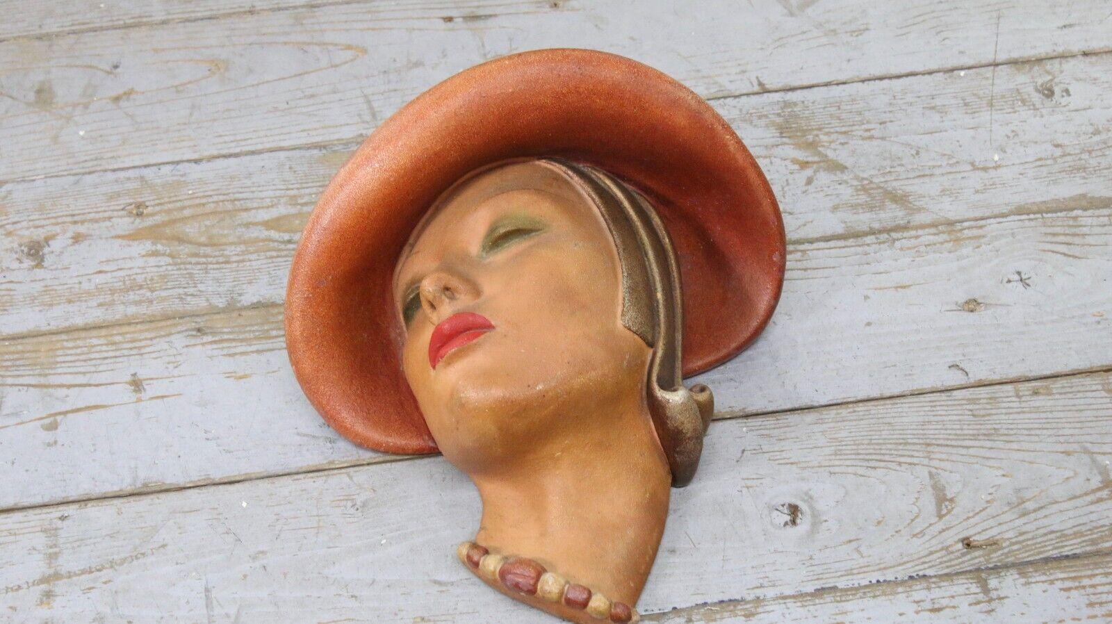 British Art Deco 1930s Marguerite Wall Mask by Jon Douglas For Sale