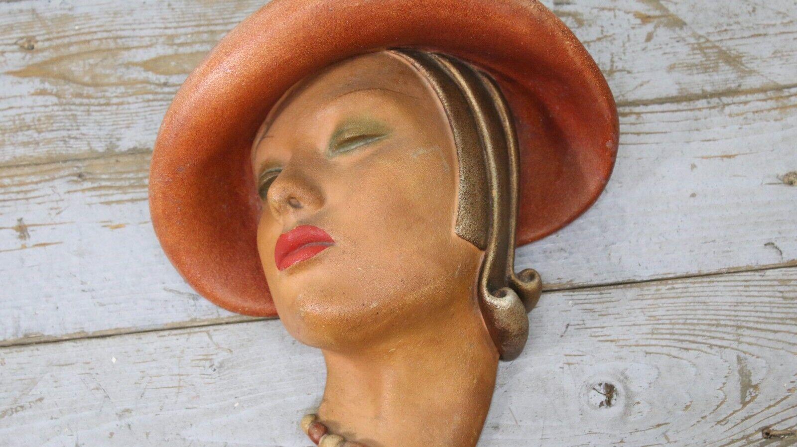 Art Deco 1930s Marguerite Wall Mask by Jon Douglas In Good Condition For Sale In STOKE ON TRENT, GB
