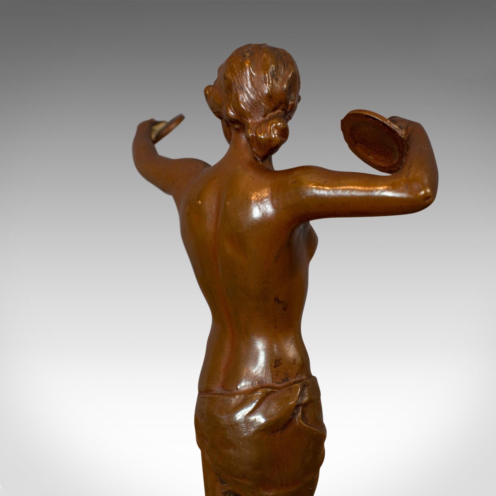 Vintage Female Figure, French, Bronze Spelter, Art Deco, Statuette, circa 1930 6