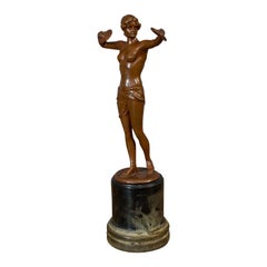 Vintage Female Figure, French, Bronze Spelter, Art Deco, Statuette, circa 1930