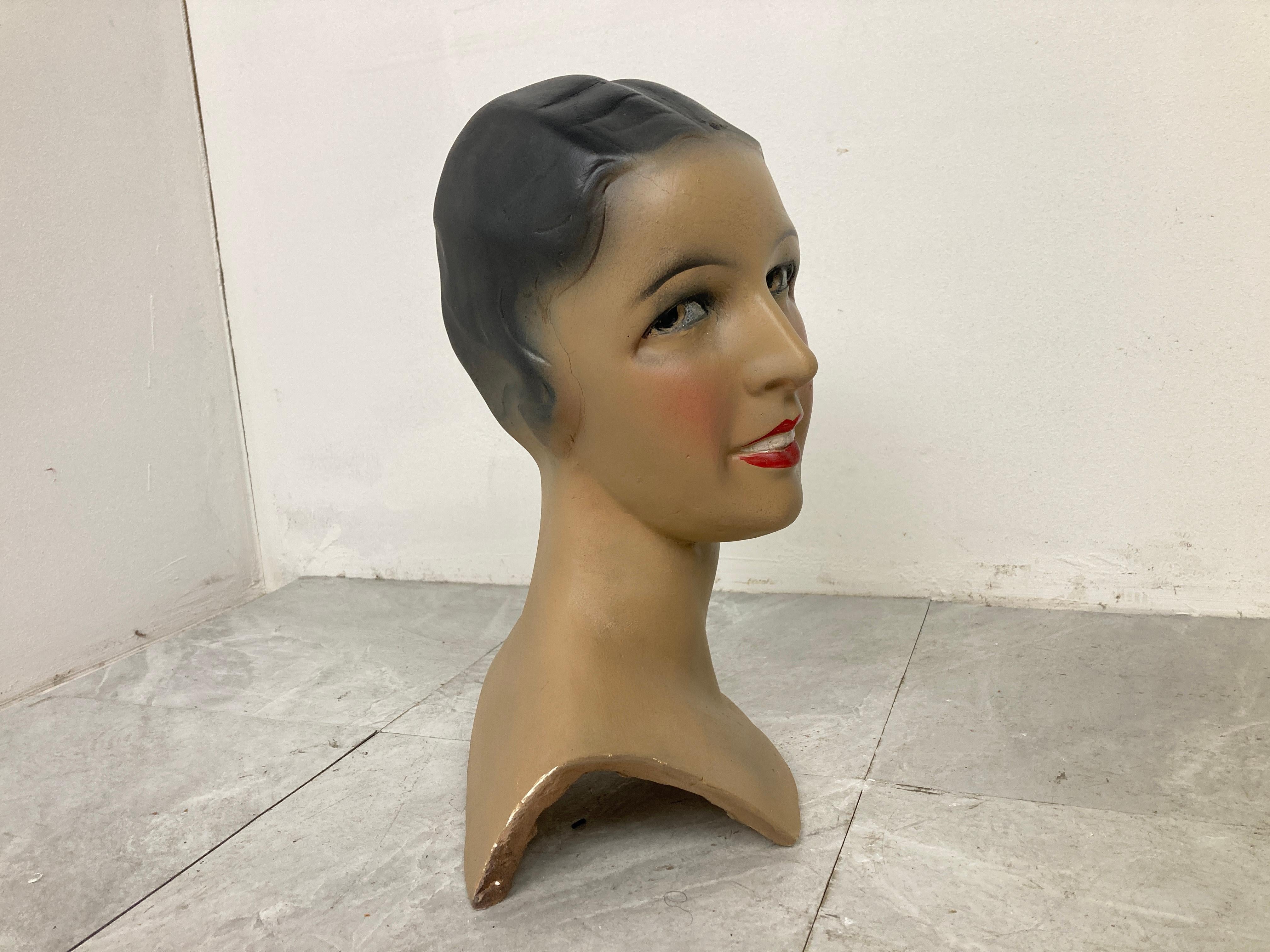 Art Deco Vintage female mannequin head, 1960s  For Sale