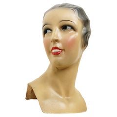Vintage female mannequin head, 1960s 
