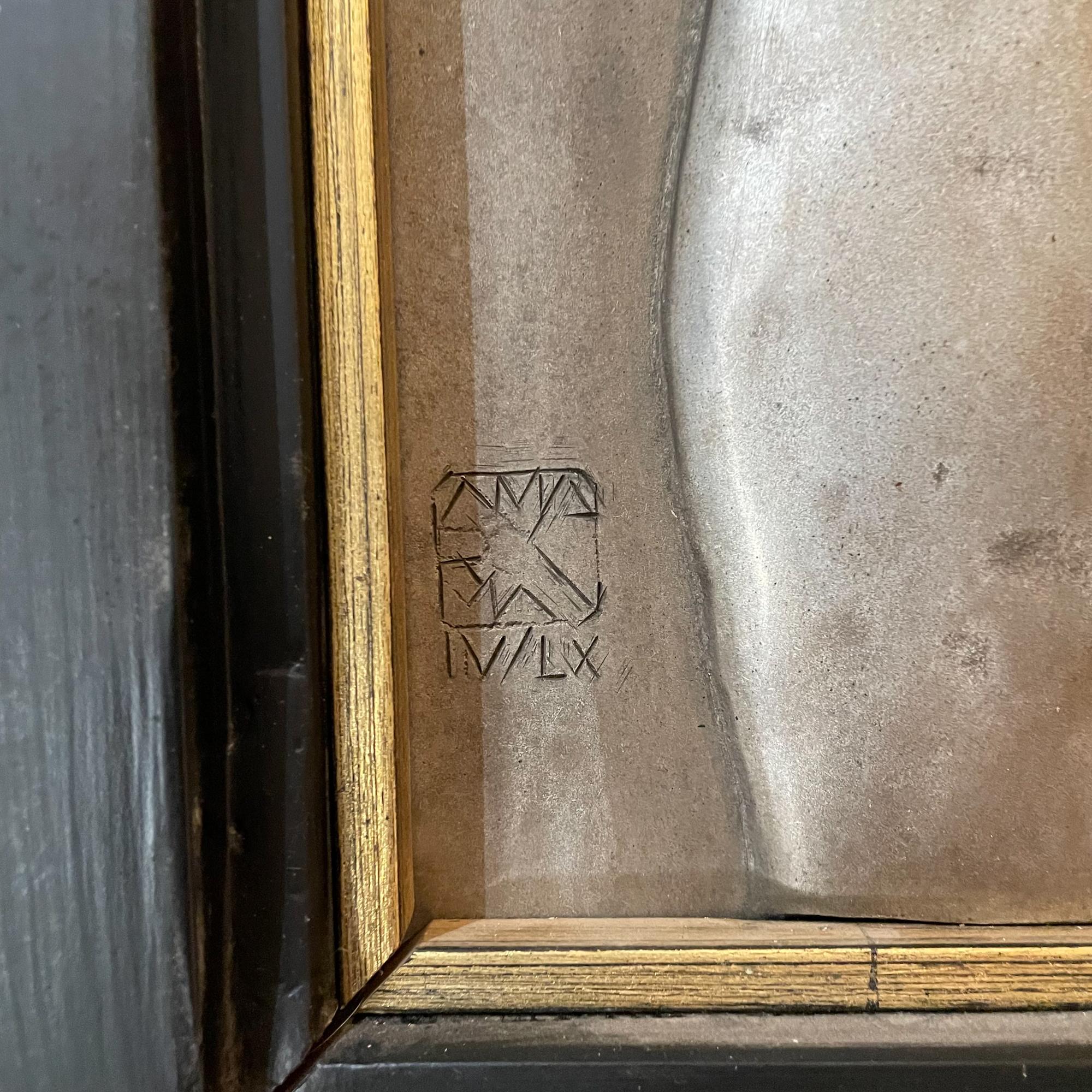 Torso desnudo femenino de los años 60 Arte de pared de aluminio fundido con pátina vintage Firmado en venta 2