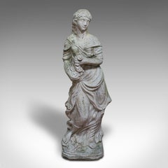 Vintage Female Statue, Reconstituted Stone, Garden, Ornament, circa 1950