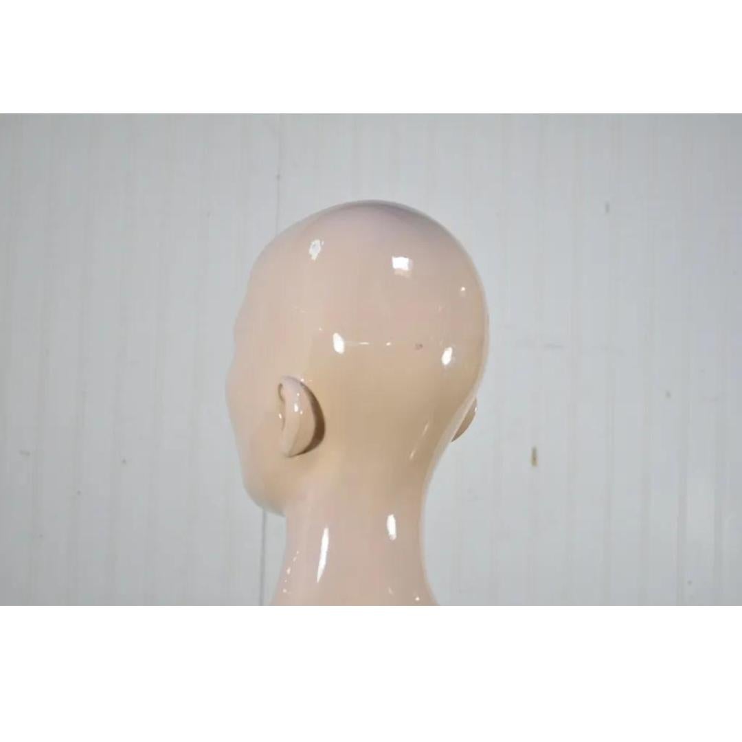 20th Century Vintage Female Woman Fiberglass Full Mannequin Dress Form Display on Stand For Sale