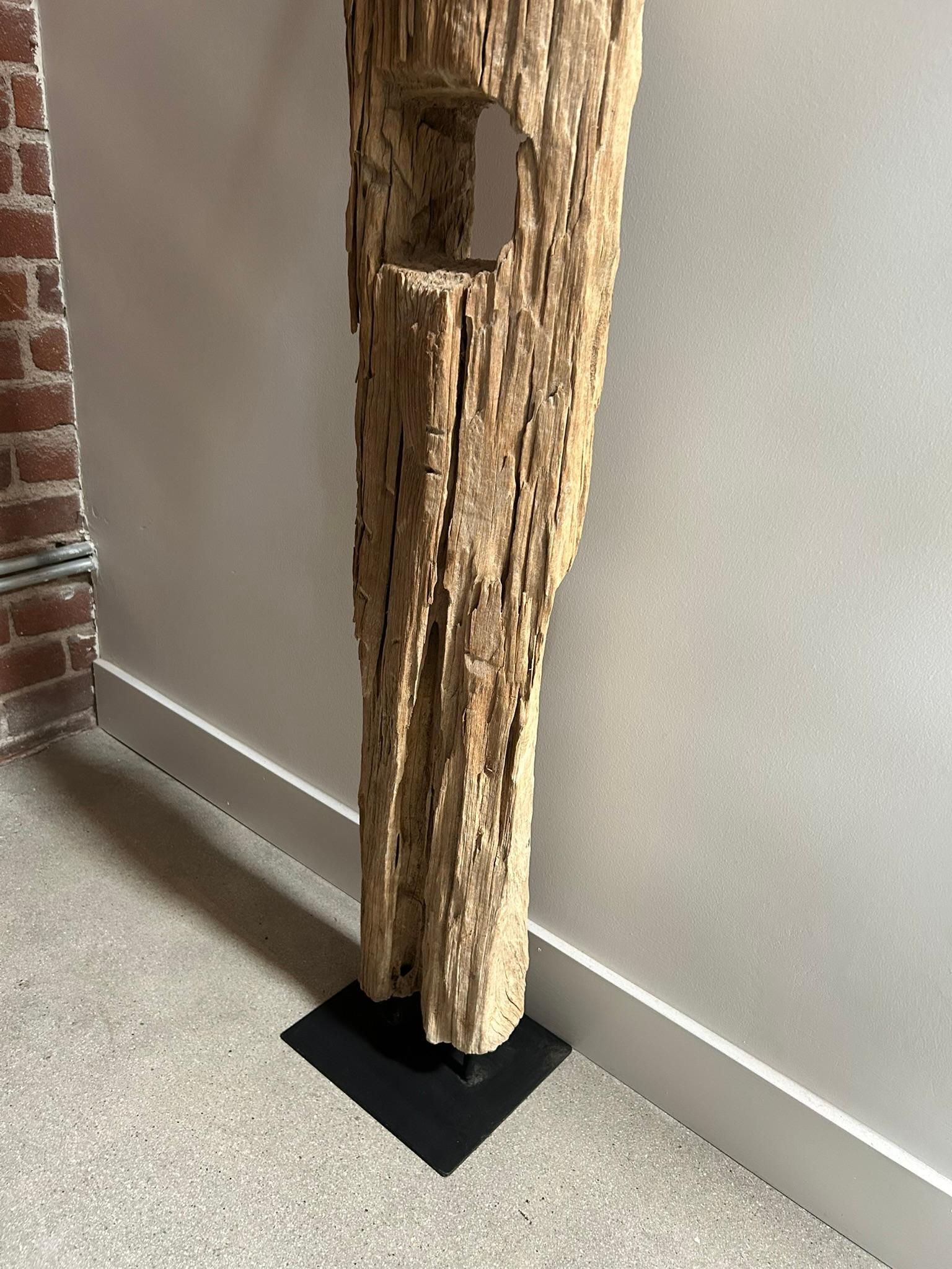 Hand-Carved Vintage Fence Post Totem For Sale