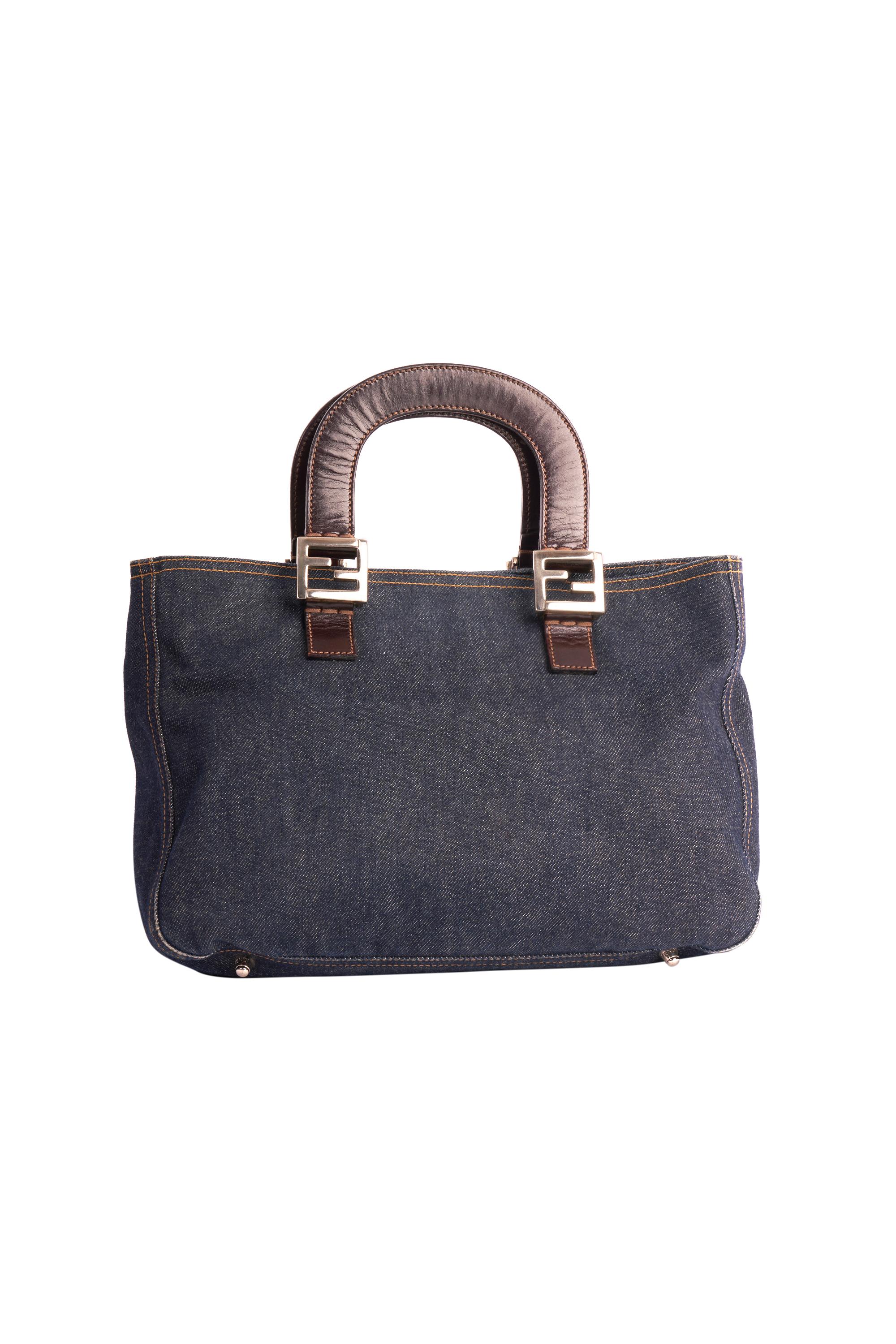 Mini bolso tote vaquero vintage Fendi años 90 Negro en venta