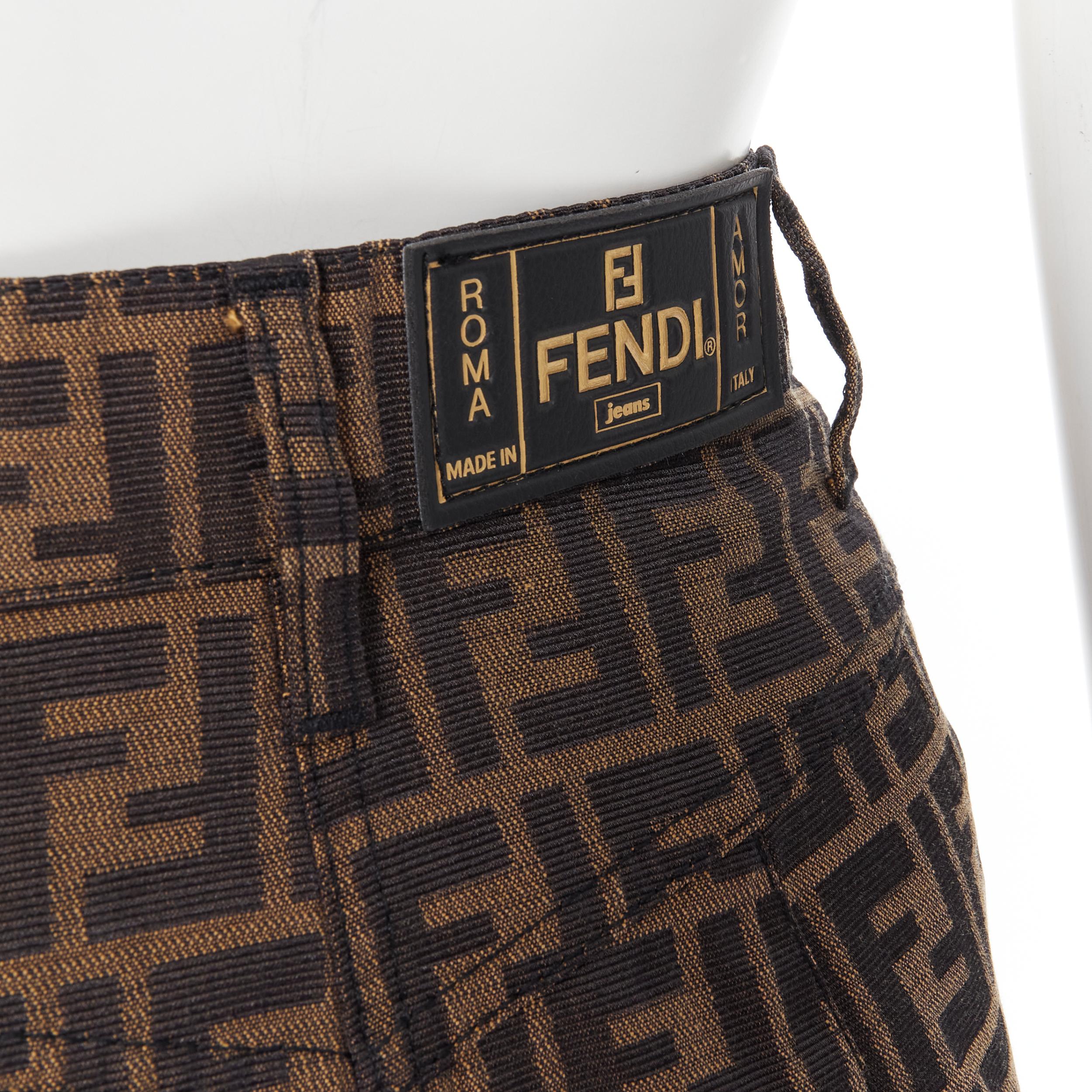 vintage FENDI 1990's FF Zucca monogram jacquard canvas mini skirt IT42 28