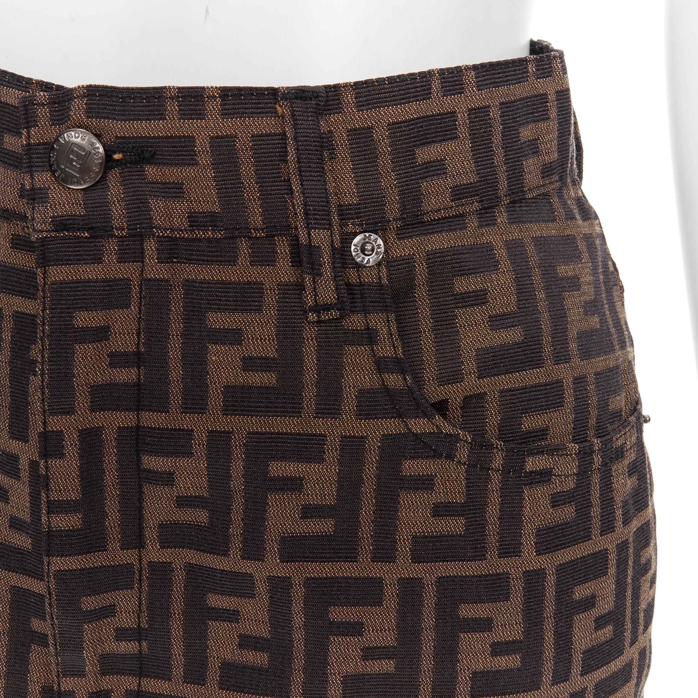 vintage FENDI 1990's FF Zucca monogram jacquard canvas mini skirt IT42 28