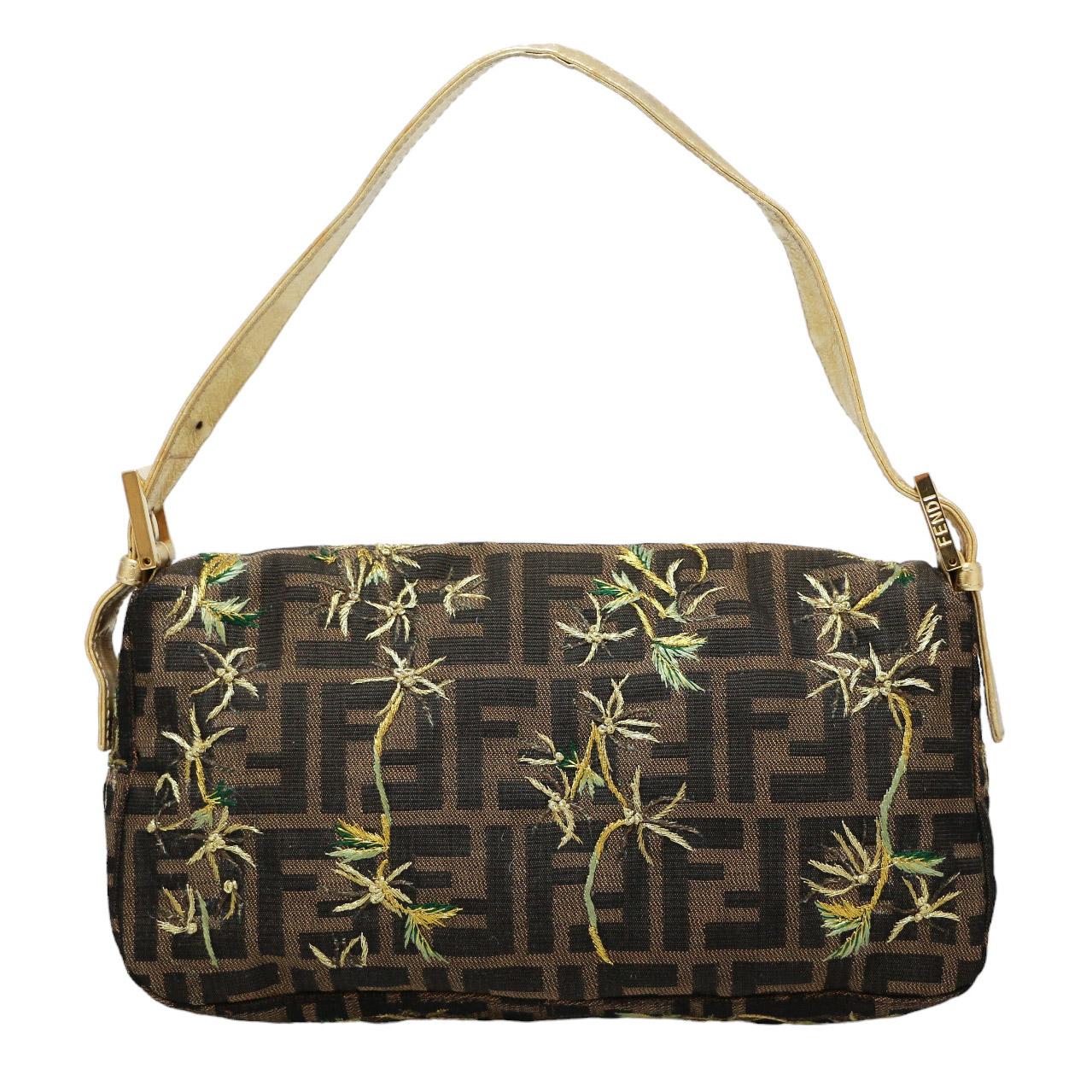 Vintage Fendi Baguette Monogram Embroidery In Good Condition In Paris, FR