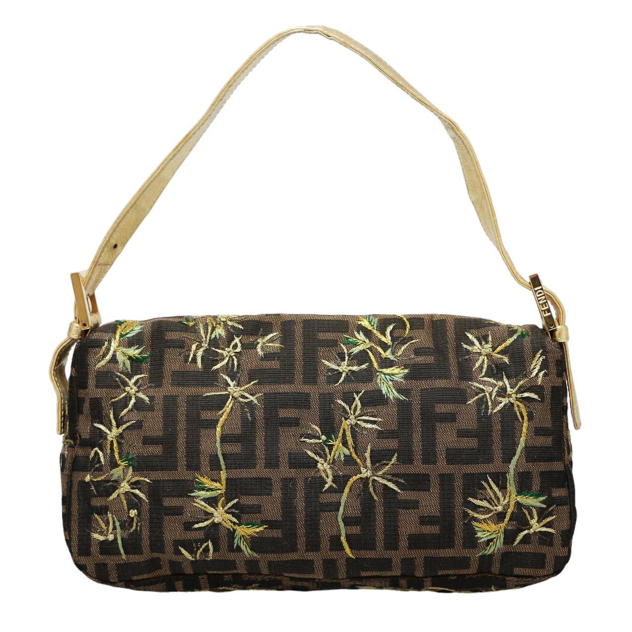 Women's Vintage Fendi Baguette Monogram Embroidery For Sale