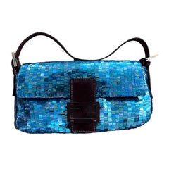 Vintage FENDI Blue Sequin Baguette