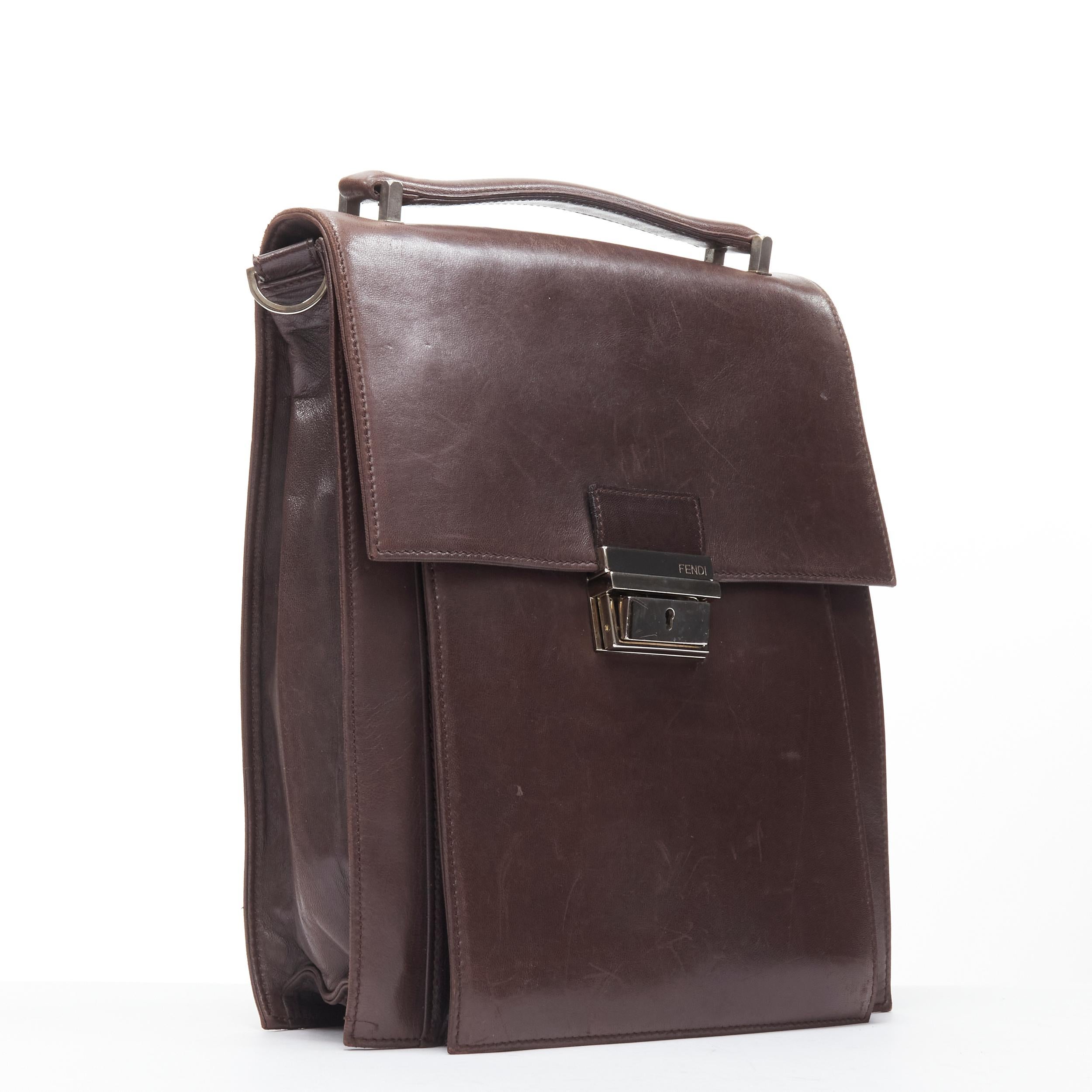 antique nappa leather multi-pocket top-handle bag