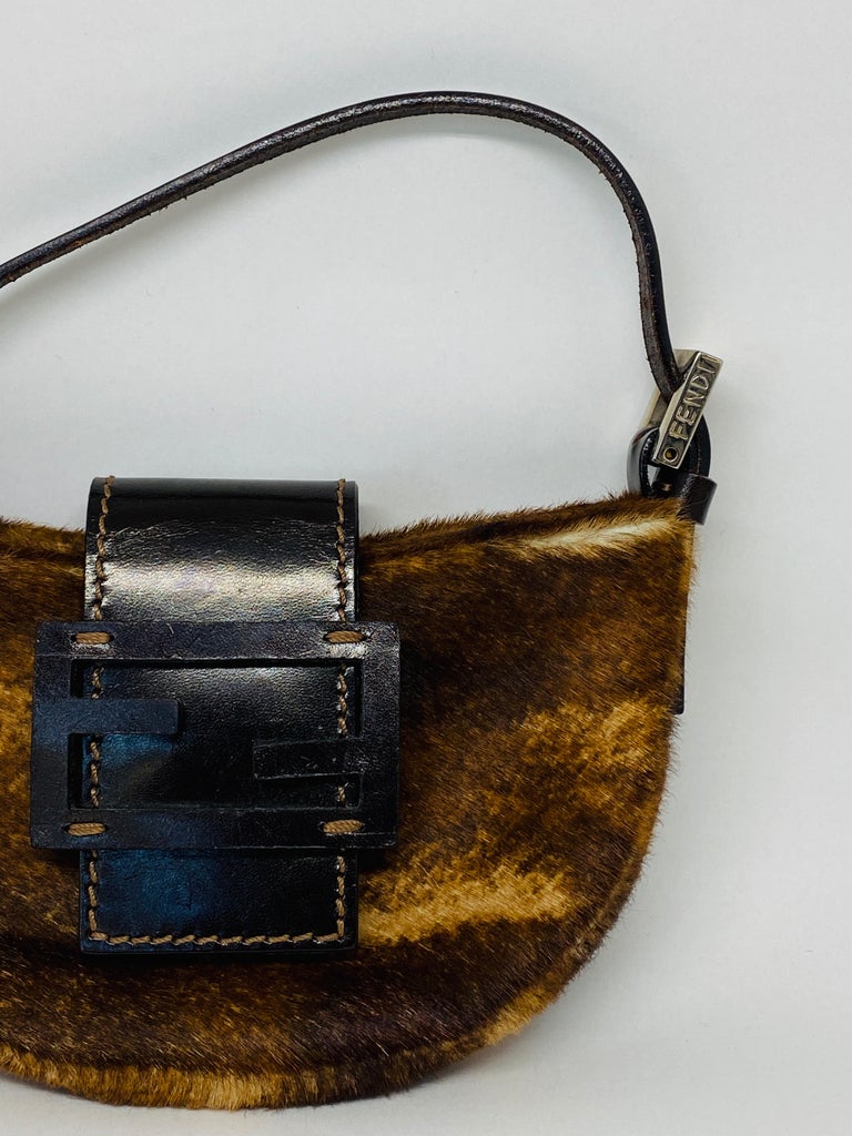 Vintage Fendi Brown Fur and Leather Mini Evening Purse Bag at 1stDibs
