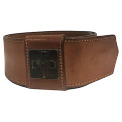 Used Fendi Brown leather belt