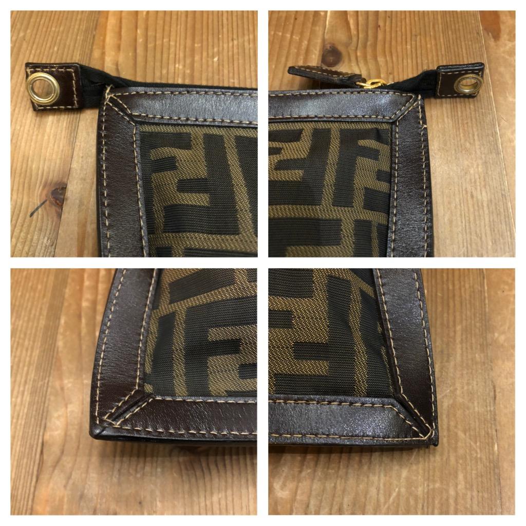 Vintage FENDI Brown Zucca Jacquard Flat Pouch Bag (Altered) 2