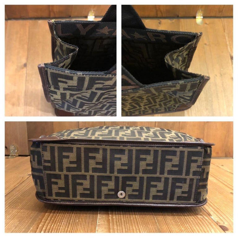 FENDI Braune klappbare Zucca-Jacquard-Tragetasche im Angebot bei