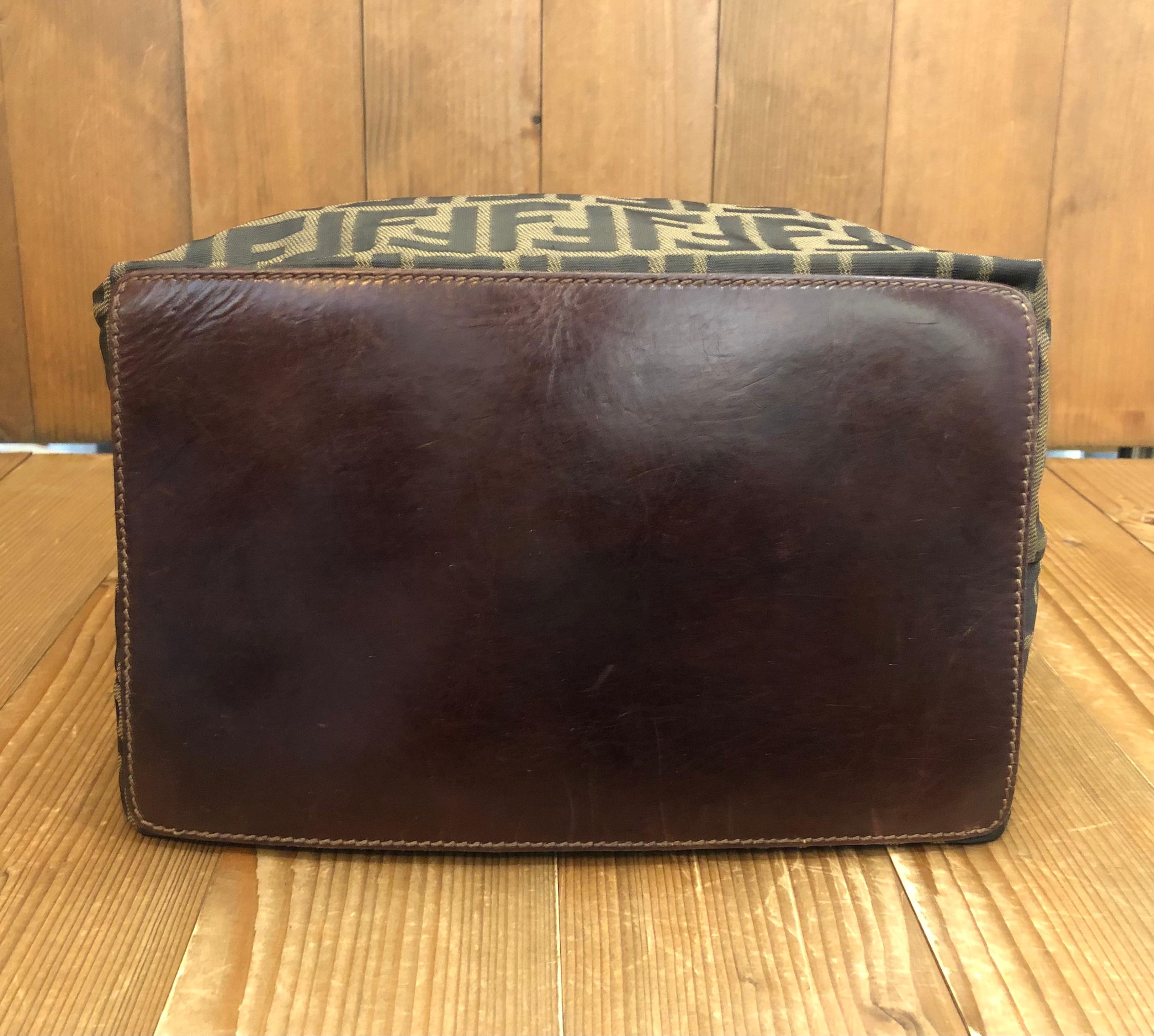 Vintage FENDI Brown Zucca Jacquard Shoulder Bag  4