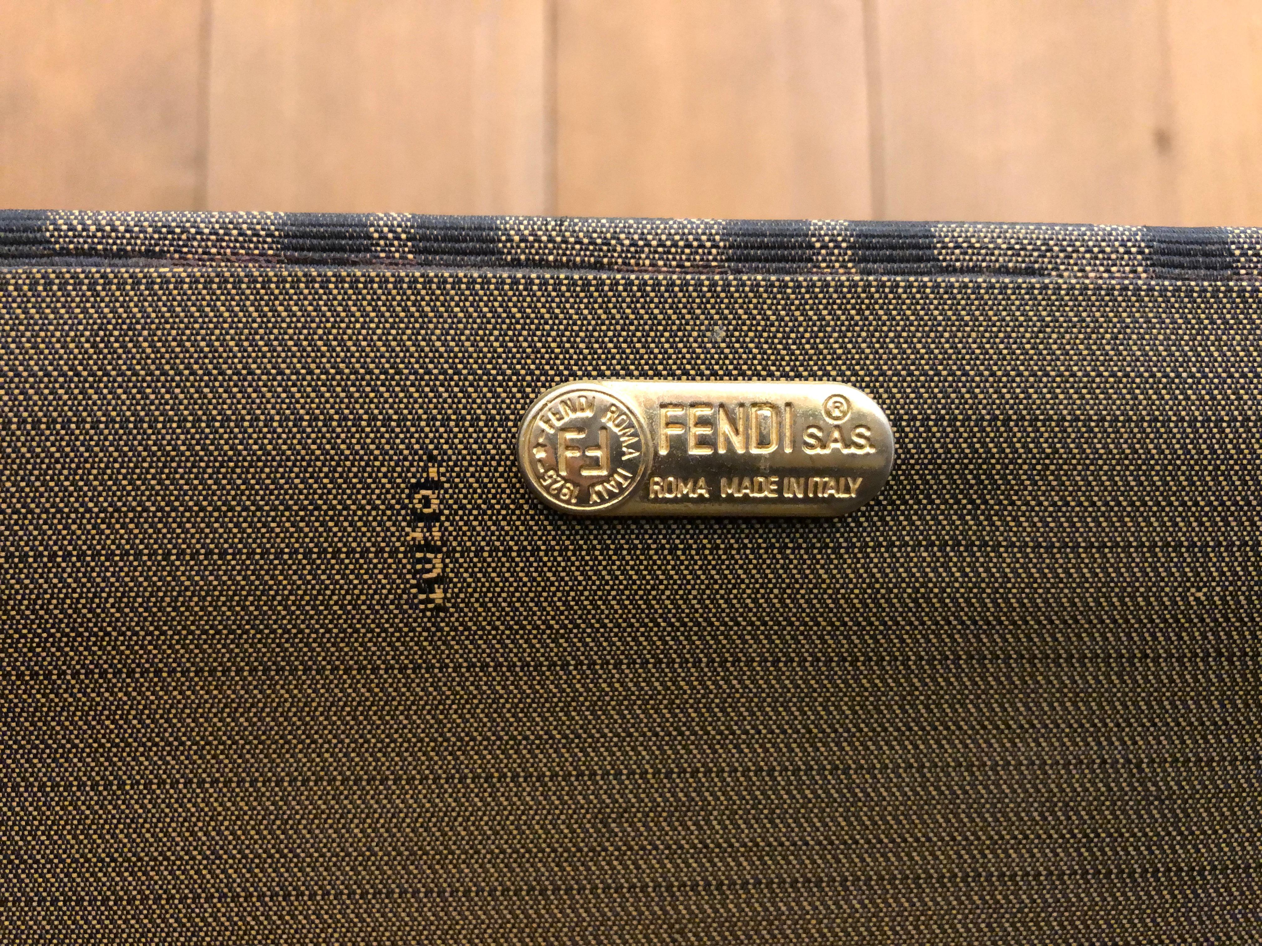 Vintage FENDI Brown Zucca Jacquard Vanity Trunk Case 5