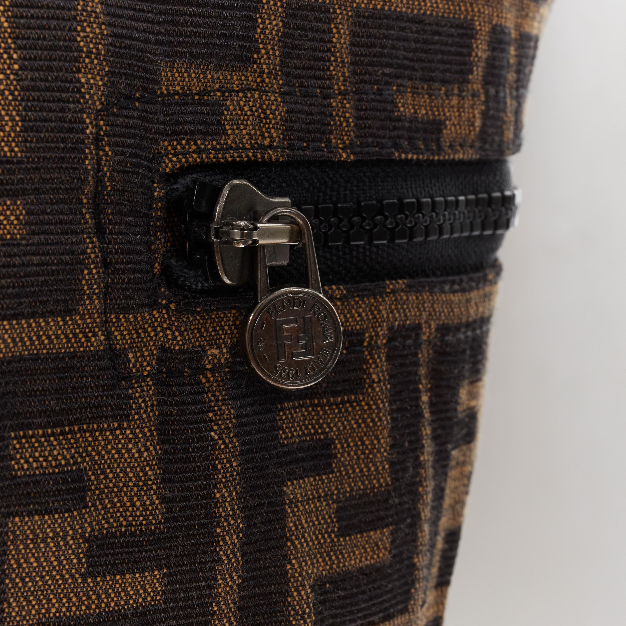 vintage FENDI FF Zucca monogram canvas black nylon reversible vest jacket IT40 S 2