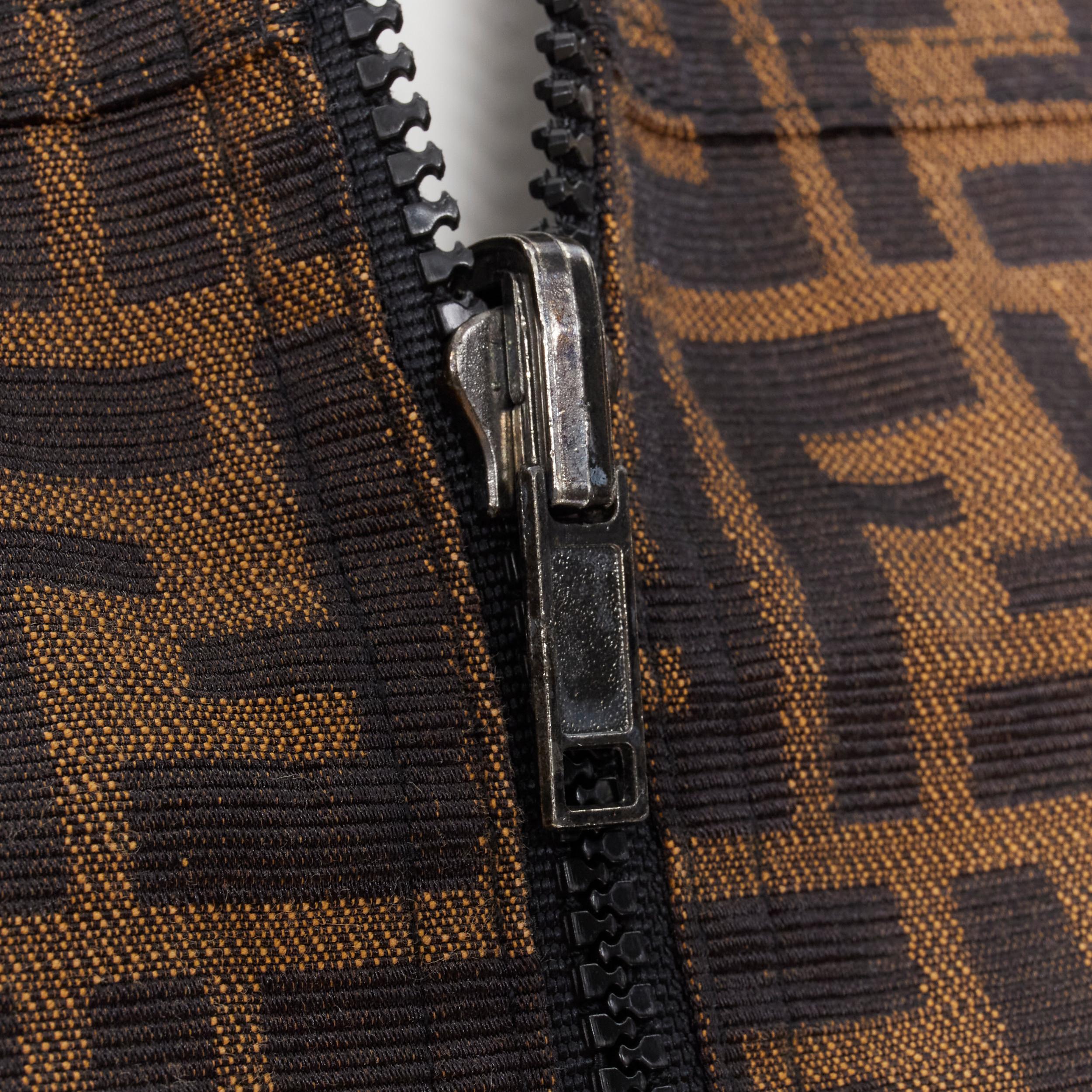 vintage FENDI FF Zucca monogram canvas black nylon reversible vest jacket IT40 S 1