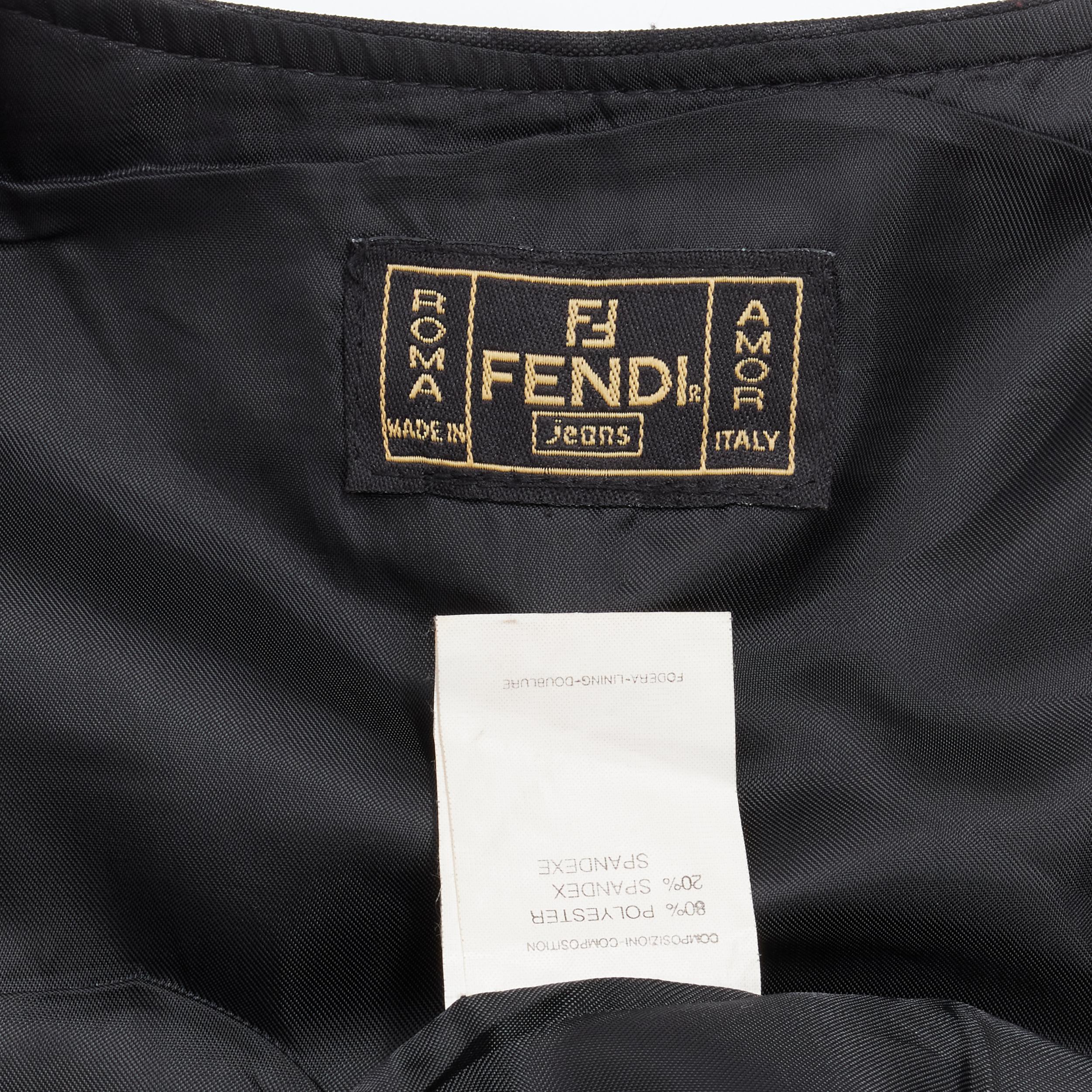 vintage FENDI FF Zucca monogram logo zip charm vest top S For Sale 2