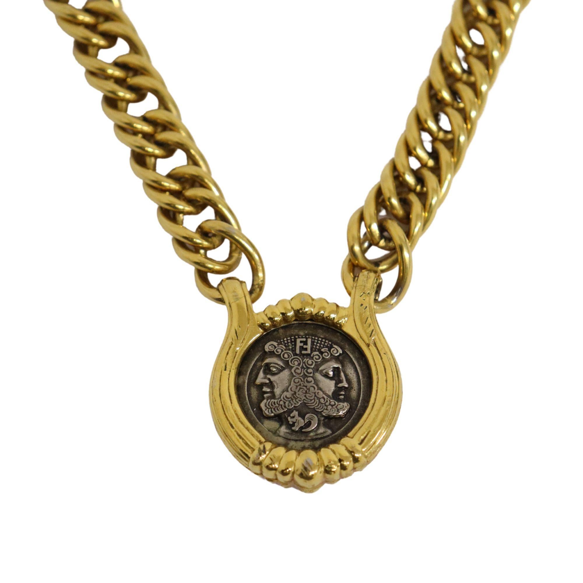 fendi gold chain necklace