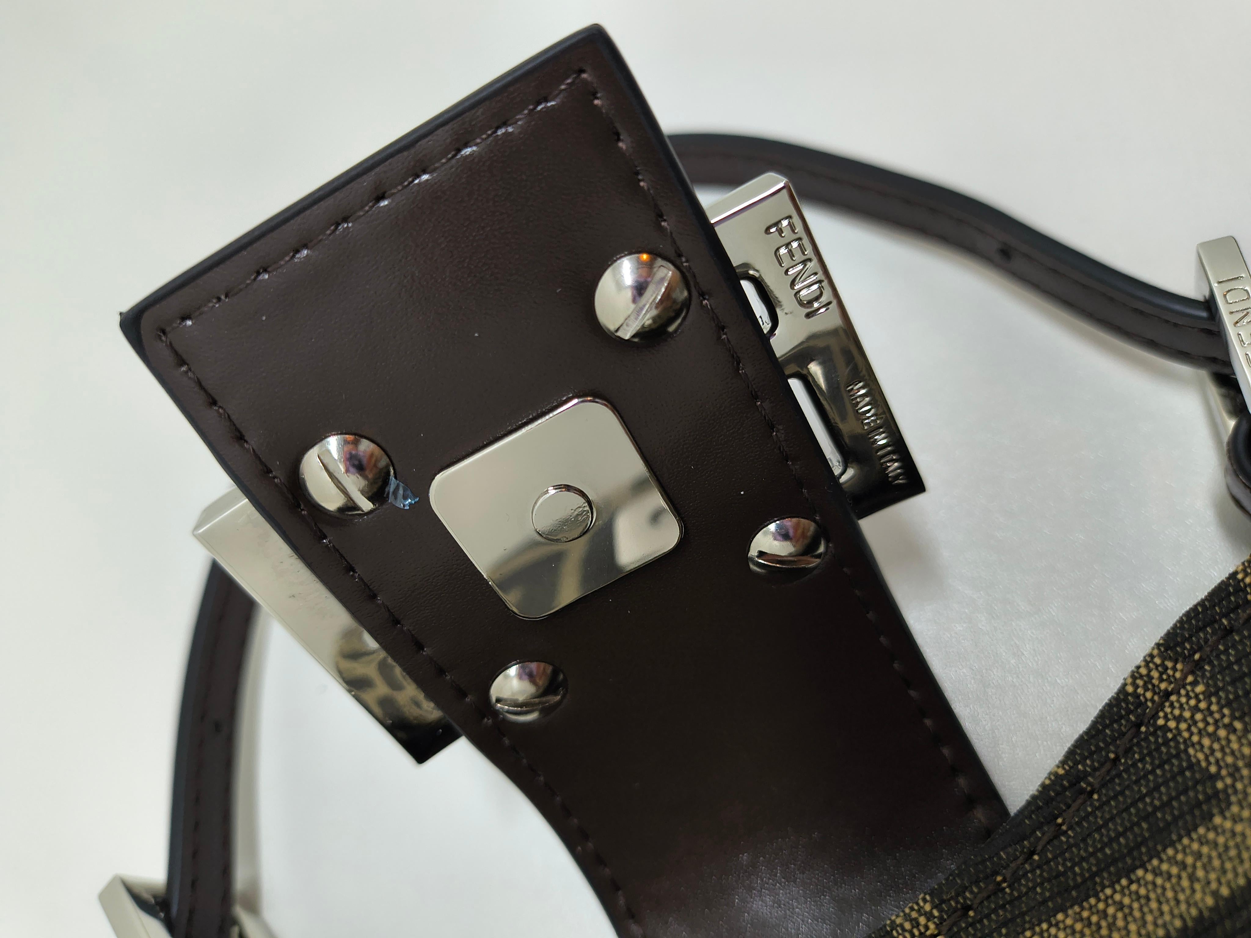 Women's or Men's Vintage Fendi Greca Mini Half Moon Baguette Clutch Shoulder Bag